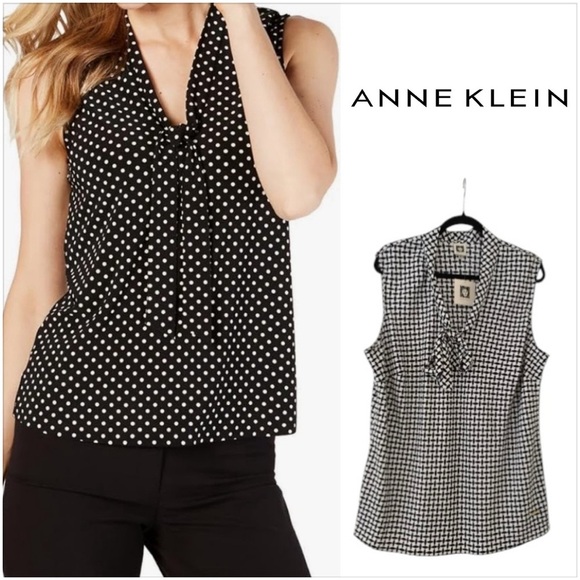 Anne Klein Tops - Ann Klein Black and White Fitted Graphic Blouse. Size 2X